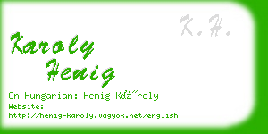 karoly henig business card